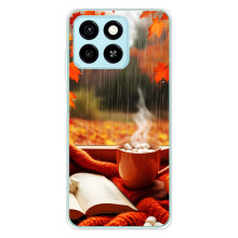 Чохол з унікальним дизайном 'Осінь з кавою' для ZTE Blade A55 – Кава і дощ