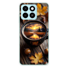 Чохол з унікальним дизайном 'Осінь з кавою' для ZTE Blade A55 – Темна кава