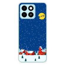 Силиконовый бампер на рождество для ZTE Blade A55 – Город в снегу