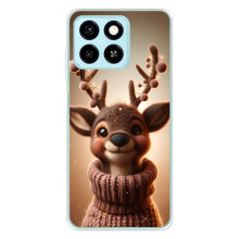 Яскравий чохол для ZTE Blade A55 з Зимові Оленята – Олень в светрі
