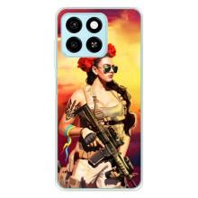 ЗСУ Чохли (TPU) для ZTE Blade A55 – Жінка солдат