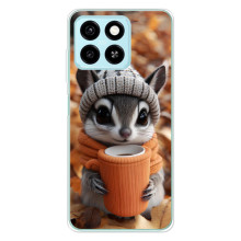 Печатный чехол «Зверята с кофе» для ZTE Blade A55