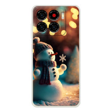 Чехлы на Новый Год ZTE Blade A56 (Снеговик праздничный)