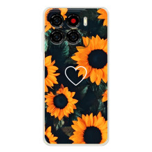 Чехлы с картинкой Подсолнухов для Блейд А56 (Сердечко в подсолнухах)