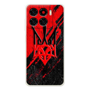 Чехлы УПА (Красно-Чёрный) на ZTE Blade A56 – Герб в цвете УПА
