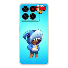 Чехол для ZTE Blade A56 Бравл Старс (VPrint) (Леон акула)