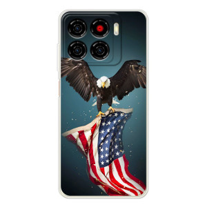 Чехол Флаг USA для ZTE Blade A56 – Орел и флаг