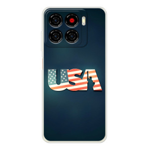 Чехол Флаг USA для ZTE Blade A56 – USA