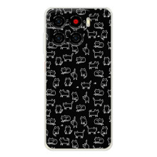 Чехол на тематику: Коты для ZTE Blade A56 (Котики на черном)