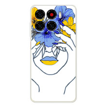 Чехол на ZTE Blade A56 Украинский дизайн (Украинка на всю голову)