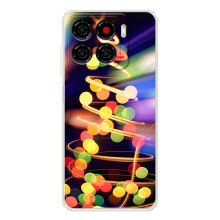 Чехол Новогодняя Елка на ZTE Blade A56 (Гирлянды)