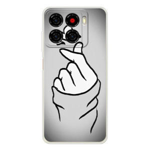 Чехол с принтом для ZTE Blade A56 (AlphaPrint - Знак сердечка)