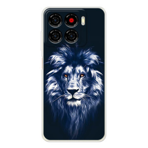 Чехол с картинкой на ZTE Blade A56 – Лев - синий
