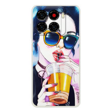 Чехол с картинкой Модные Девчонки ZTE Blade A56 (Девушка с коктейлем)