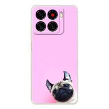 Бампер для ZTE Blade A56 с картинкой "Песики" (Собака на розовом)