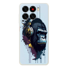 Чехол с Обезьянами ZTE Blade A56 - (AlphaPrint) (Горилла в наушниках)
