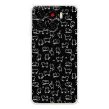 Чехол с принтом для ZTE Blade A56 (AlphaPrint) Модные коты (Меленькие котики)