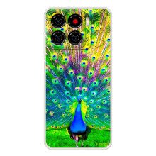 Чехол с птицами на ZTE Blade A56 (VPrint) (Яркий Павлин)