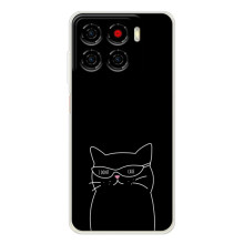 Чехол с рисунком кот на ZTE Blade A56 (Равнодушный кот)