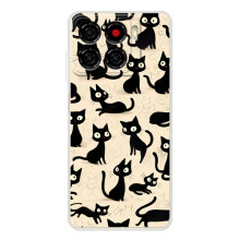 Чехол с рисунком кот на ZTE Blade A56 (Черные коты)