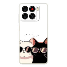 Чехол с рисунком кот на ZTE Blade A56 (Коты в очках)