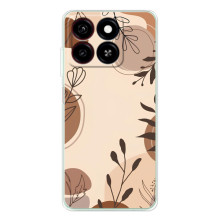 Чехол с цветочным принтом на Блейд А56 – Коричневые цветы