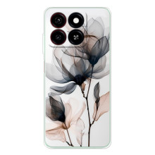 Чехол с цветочным принтом на Блейд А56 – Цветы на белом