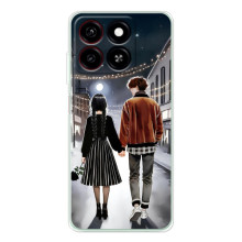 Чехол с дизайном Венздей 2 на ZTE Blade A56 – Уэнсдей и Тайлер