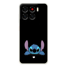 Чохол з принтом Стіч на ZTE Blade A56 (Стіч на чорному)