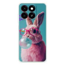 Чехол с принтом стильные животные для Блейд А56 (Кролик в очках)