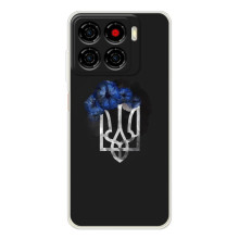 Чохол з українським гербом на ZTE Blade A56 – Герб з квіткою