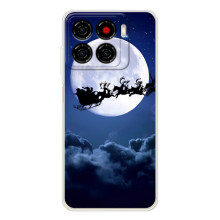 Новогодние Чехлы для Блейд А56 (VPrint) (Санта - луна)