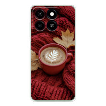 Чехол с уникальным дизайном «Осень с кофе» для ZTE Blade A56 – Кофе на пледе