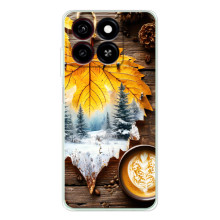 Чехол с уникальным дизайном «Осень с кофе» для ZTE Blade A56 – Осенне-зимнее кофе