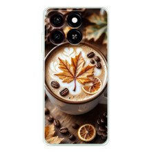 Чехол с уникальным дизайном «Осень с кофе» для ZTE Blade A56 – Пряный кофе