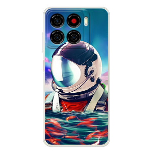 Силиконовый Чехол с принтом "Космонавты" на ZTE Blade A56 – Космонавт в воде