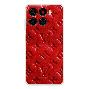 Текстурный Чехол Louis Vuitton для Блейд А56 – Красный ЛВ