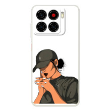 Силиконовый Чехол на ZTE Blade A56 с картинкой Стильных Девушек (В зеленом)