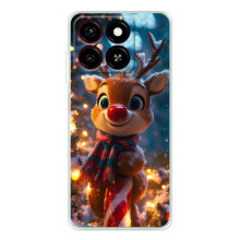 Яскравий чохол для ZTE Blade A56 з Зимові Оленята – Олень з шарфом
