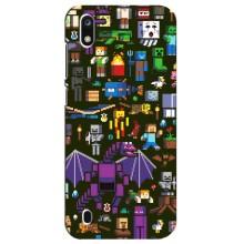 Чехол Майнкрафт на ZTE Blade A7 (2019) (AlphaPrint) Minecraft (Коллаж Майнкрафт)