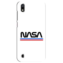 Силиконовый бампер с принтом "Наса" на ZTE Blade A7 (2019) – NASA на белом фоне