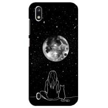 Чехол с рисунком кот на ZTE Blade A7 (2019) – Девушка с котом