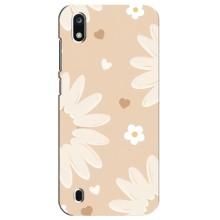 Чехол с цветочным принтом на ЗТЕ Блейд А7 2019 – Бежевые цветы