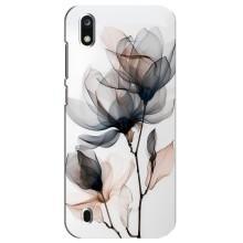 Чехол с цветочным принтом на ЗТЕ Блейд А7 2019 – Цветы на белом