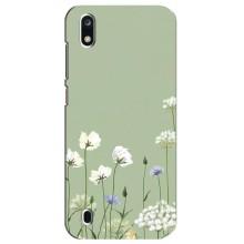 Чехол с цветочным принтом на ЗТЕ Блейд А7 2019 – Цветы на зеленом