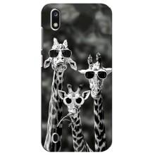 Силиконовый чехол с КАРТИНКАМИ лето для ZTE Blade A7 (2019) (AlphaPrint) – Жирафы в очках