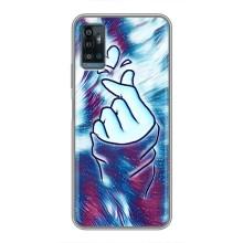 Чехол с принтом для ZTE Blade A71 (AlphaPrint - Знак сердечка)