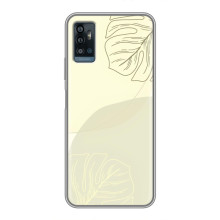 Чохол квітковий дизайн для ZTE Blade A71 – Зелений фон