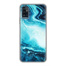 Мраморный чехол на ZTE Blade A71 (VPrint) (Голубой мрамор)