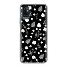 Чехлы с тематикой "ЦВЕТЫ" на ZTE Blade A71 (цветение на чорном)